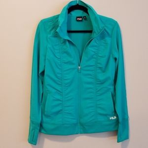 Fila Sport teal ruched zip track jacket EUC